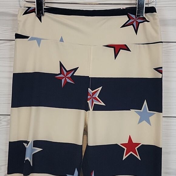 LulaRoe Americana striped leggings with stars Women's Size S - Picture 2 of 10